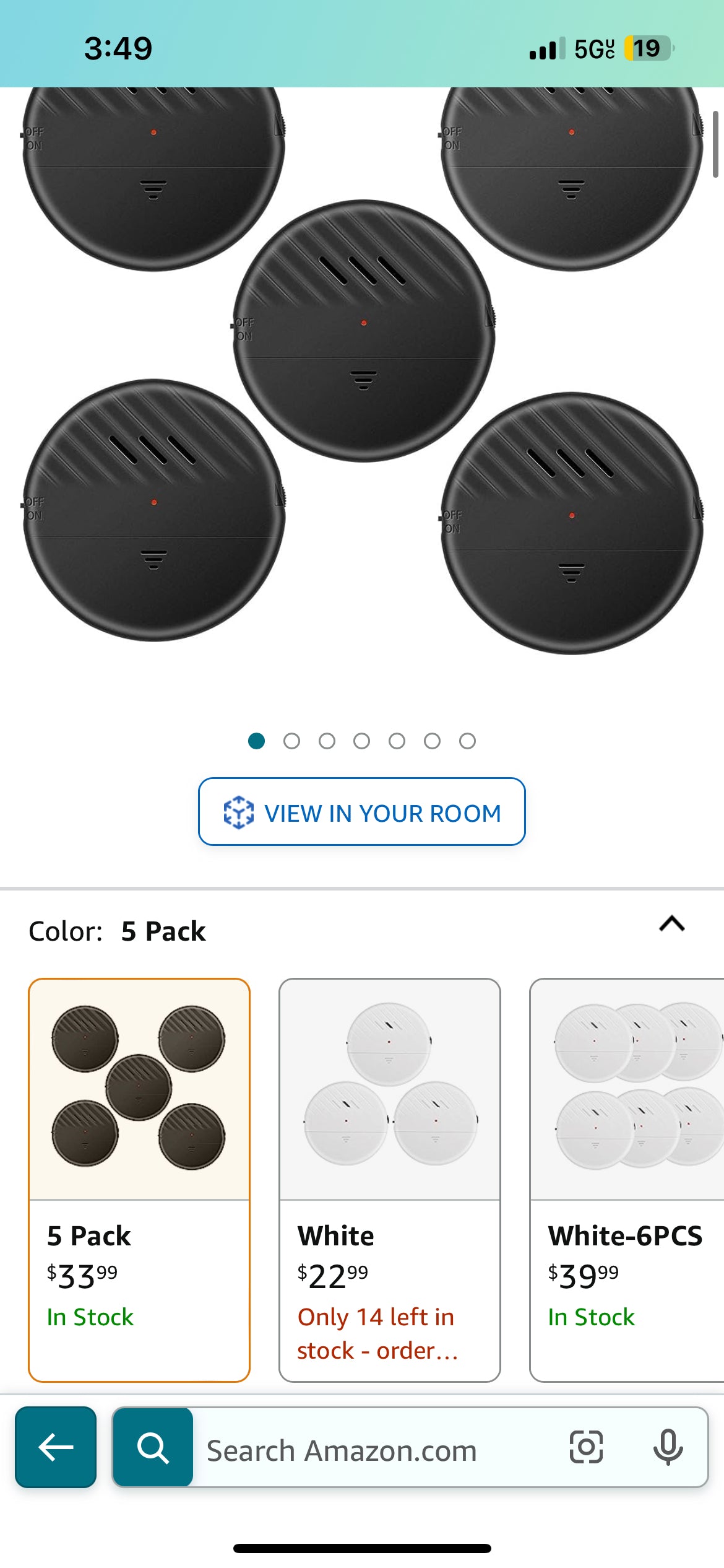 EverNary Window Vibration Alarm,125dB Loud Ultra-Slim Anti-Theft Alarm for Door and Window Glass Break Sensor Alert with Adjustable Sensitivity (5 PCS)