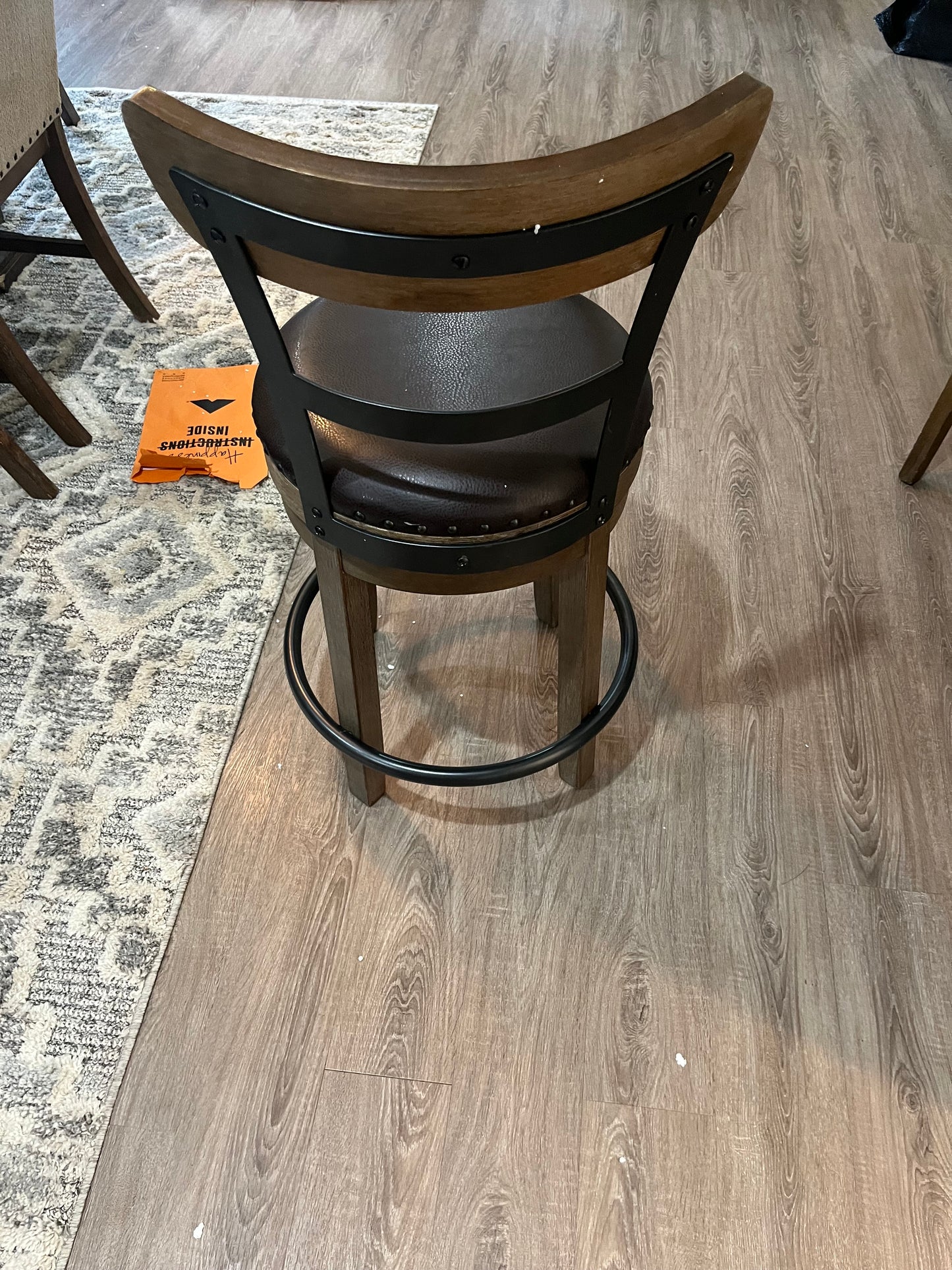 Pinnadel Upholstered Swivel Counter Stool