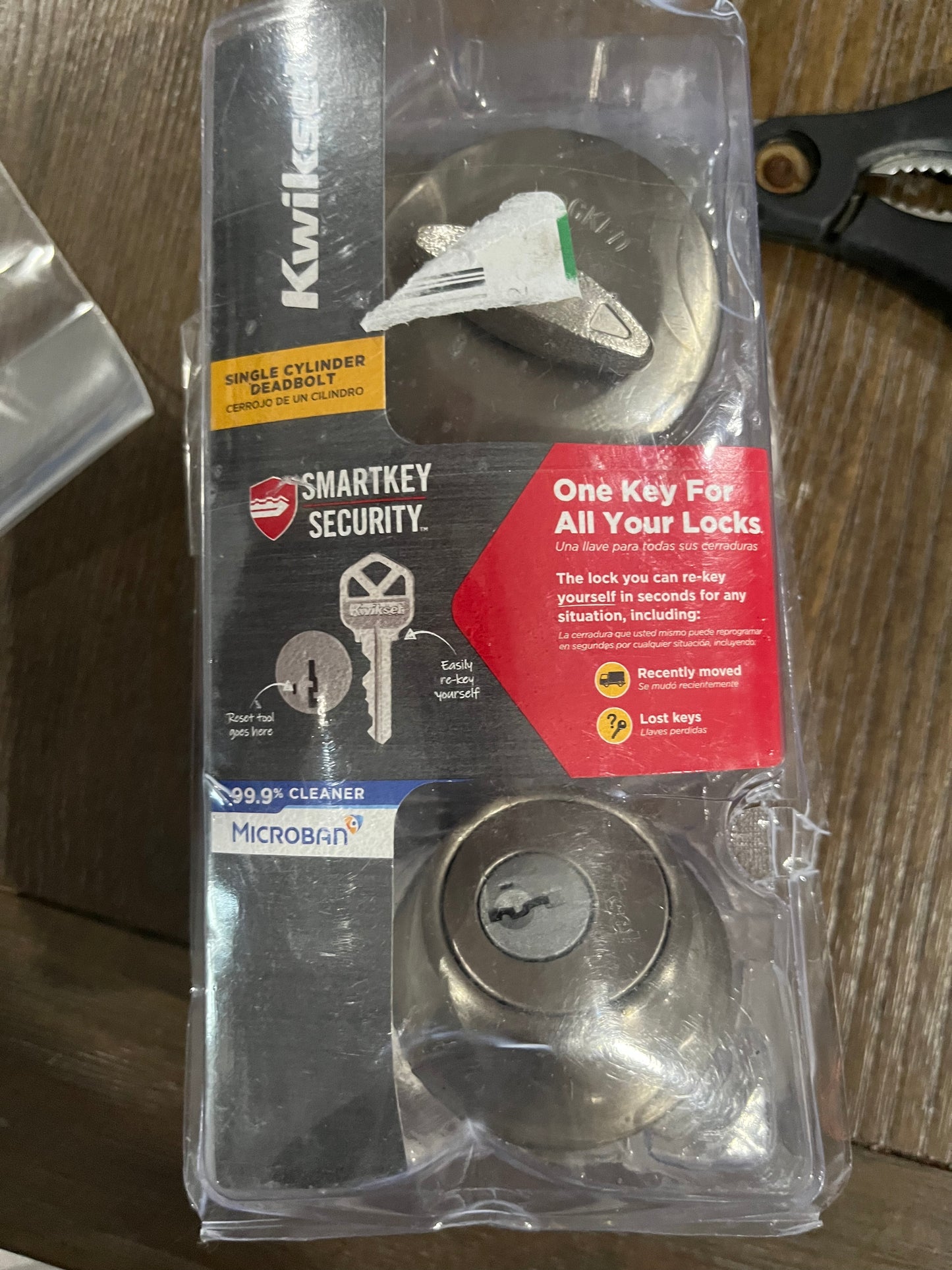 Kwikset 660 Single Cylinder Deadbolt with SmartKey Security, Satin Nickel Finish