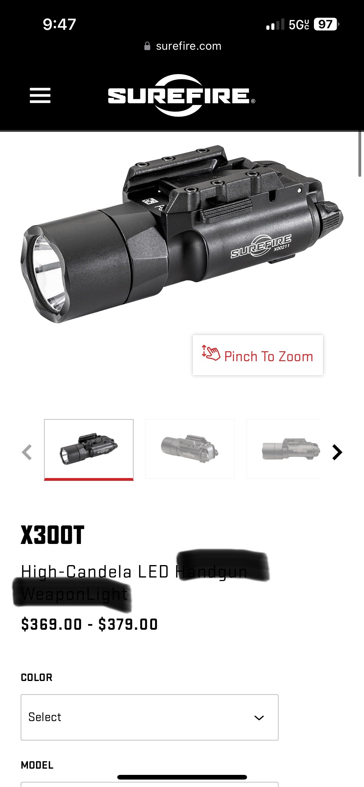 High-Candela LED Handgun WeaponLight
