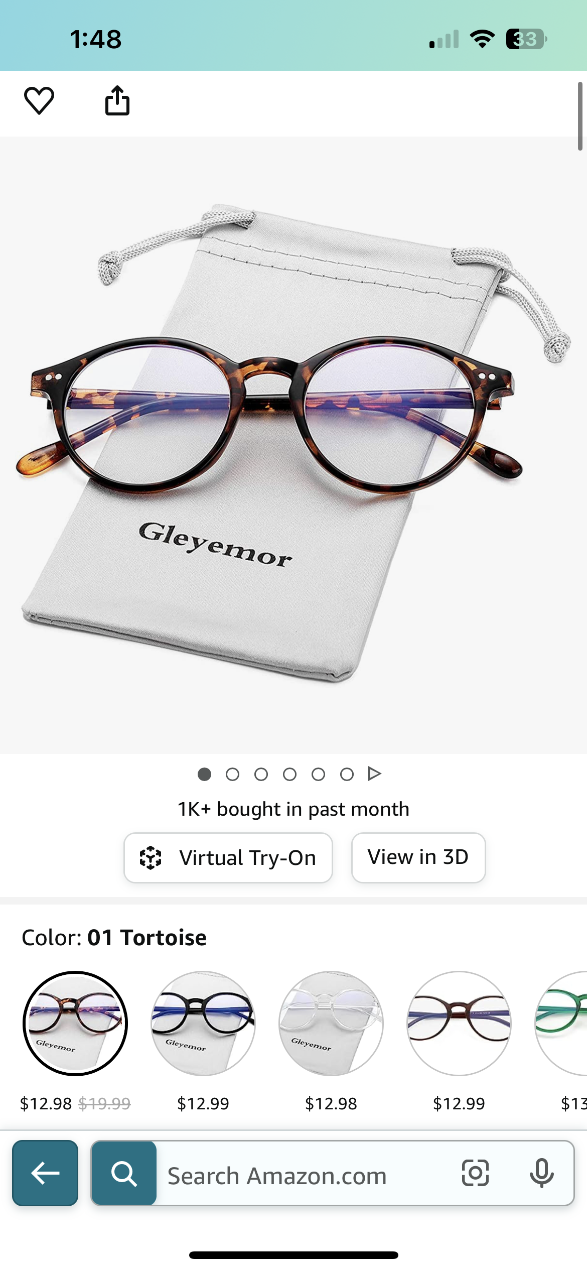 Gleyemor Blue Light Glasses for Men Women, Vintage Round Frame Computer Eyeglasses