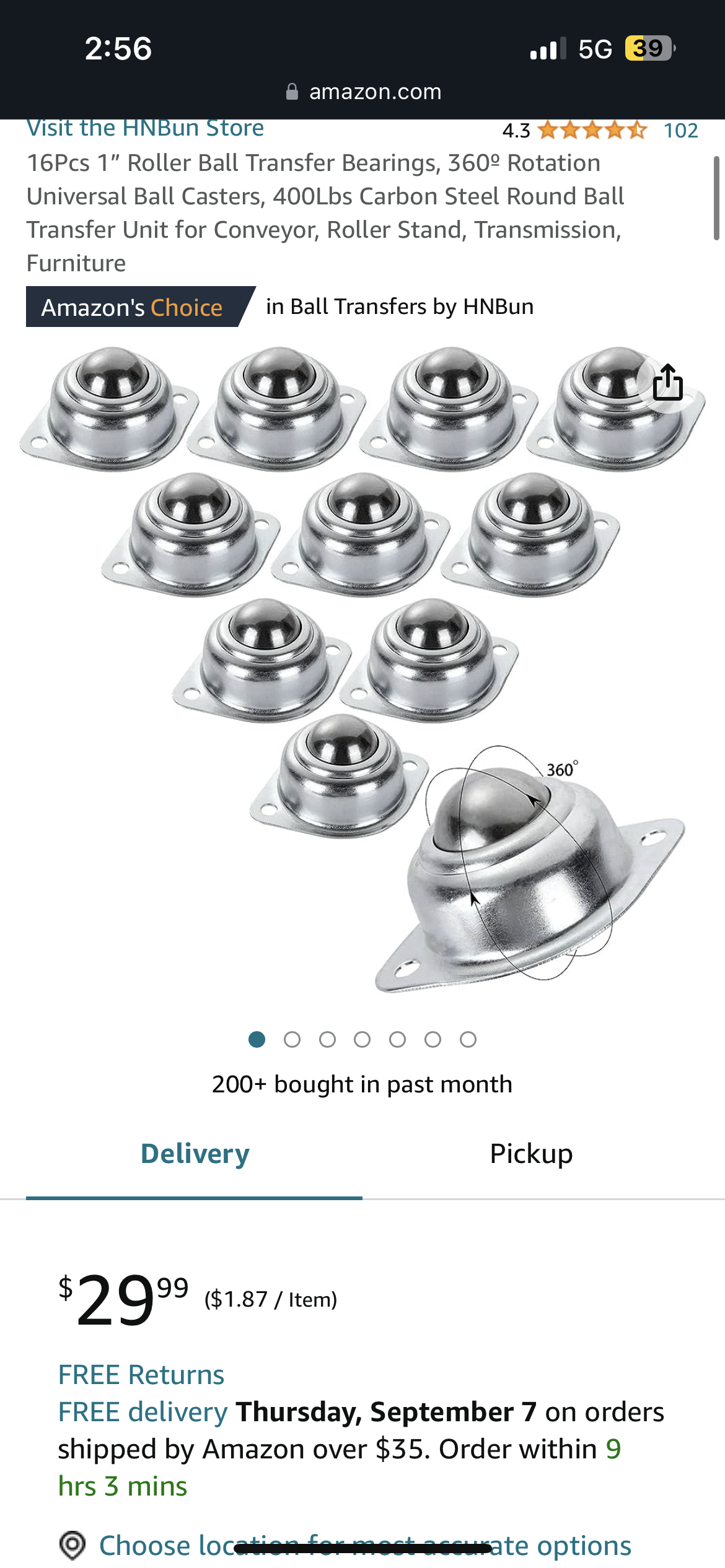 16Pcs 1” Roller Ball Transfer Bearings, 360º Rotation Universal Ball Casters, 400Lbs Carbon Steel Round Ball Transfer Unit for Conveyor, Roller Stand, Transmission, Furniture