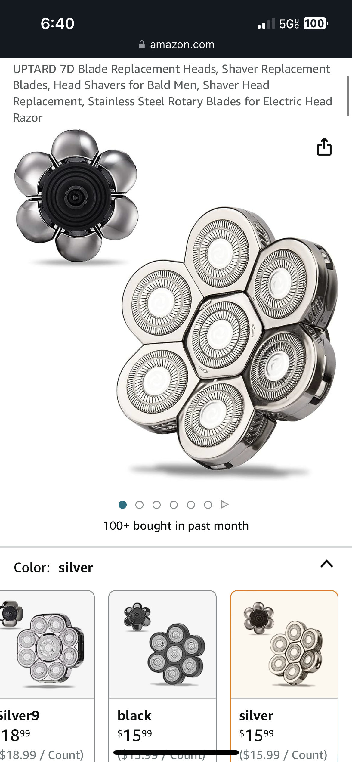 UPTARD 7D Blade Replacement Heads, Shaver Replacement Blades, Head Shavers for Bald Men, Shaver Head Replacement, Stainless Steel Rotary Blades for Electric Head Razor