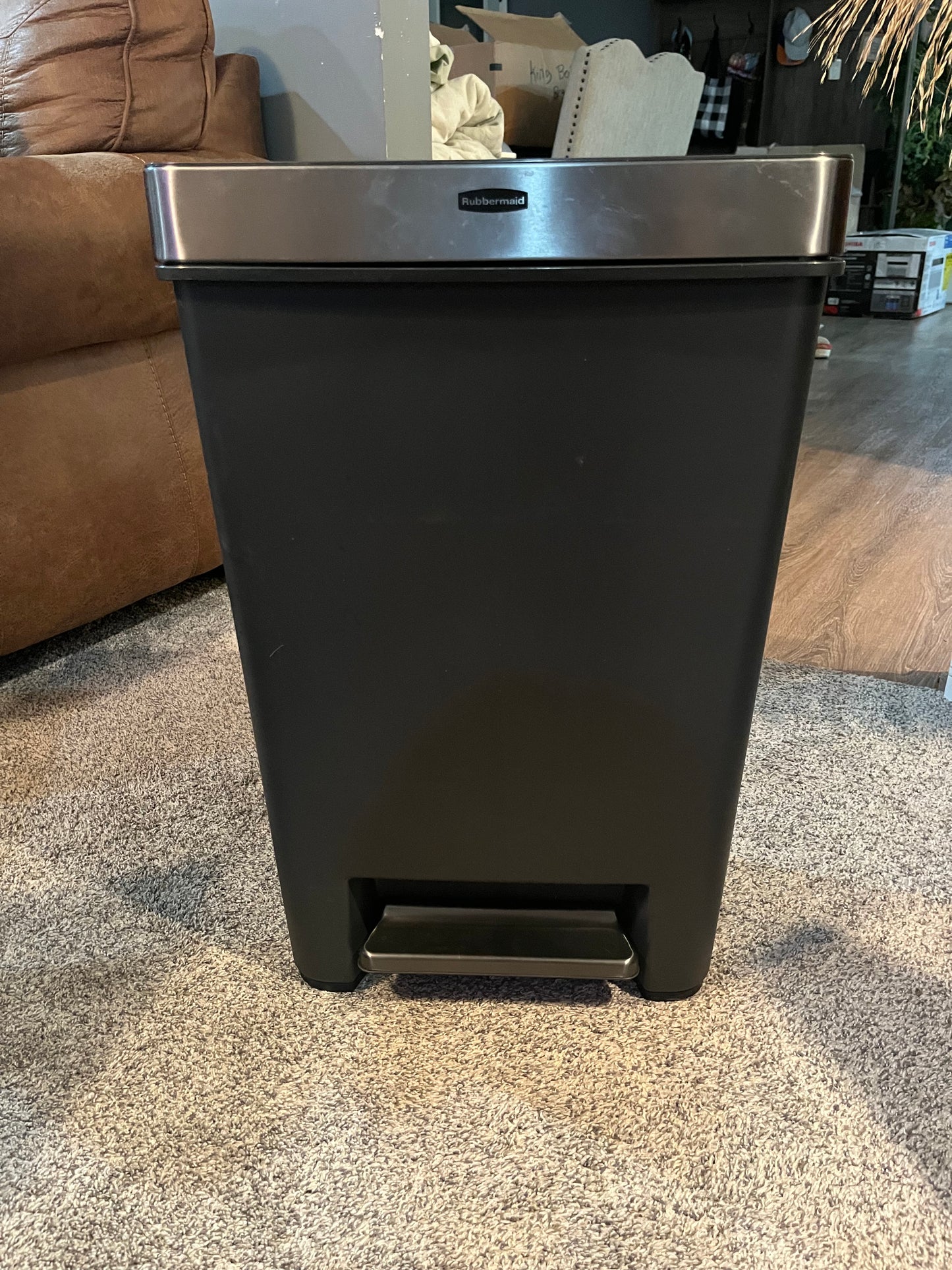 12.4 Gal. Premier Series IV Step-On Trash Can with Stainless Steel Lid