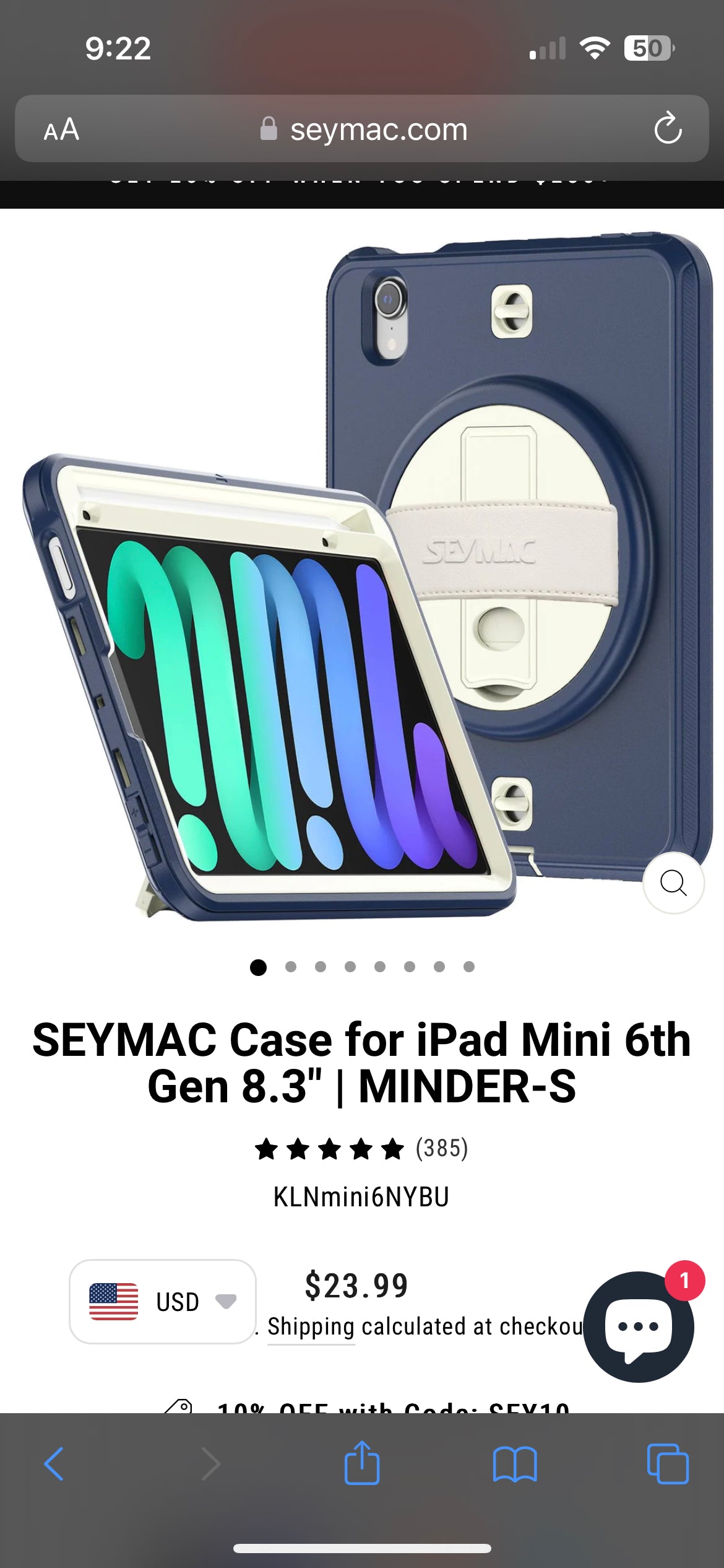 SEYMAC iPad Mini 6 Case 2021 Mini 6th Generation Case, Shockproof Protective Mini 6 Kids Case with Pencil Holder Screen Protector Hand Strap Stand Case for iPad Mini 6th Gen 8.3 Inch 2021